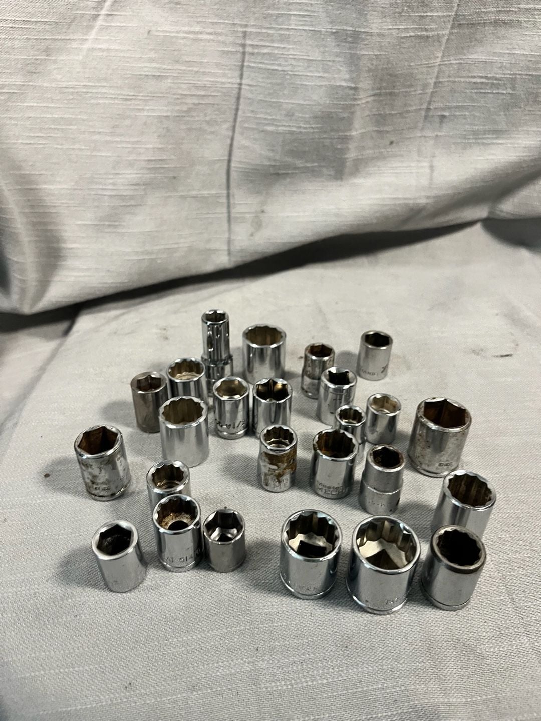 Assorted Mixed Lot of Chrome Drive Sockets Various Sizes and Brands 1