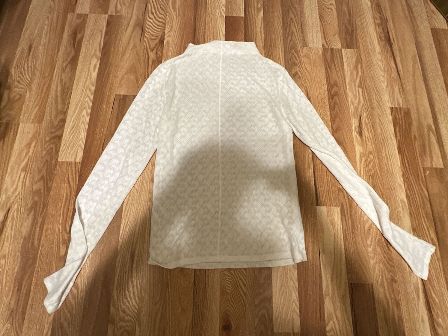 Rag & Bone/Jean White Jacquard Mock Neck Long Sleeve Top Size M 13