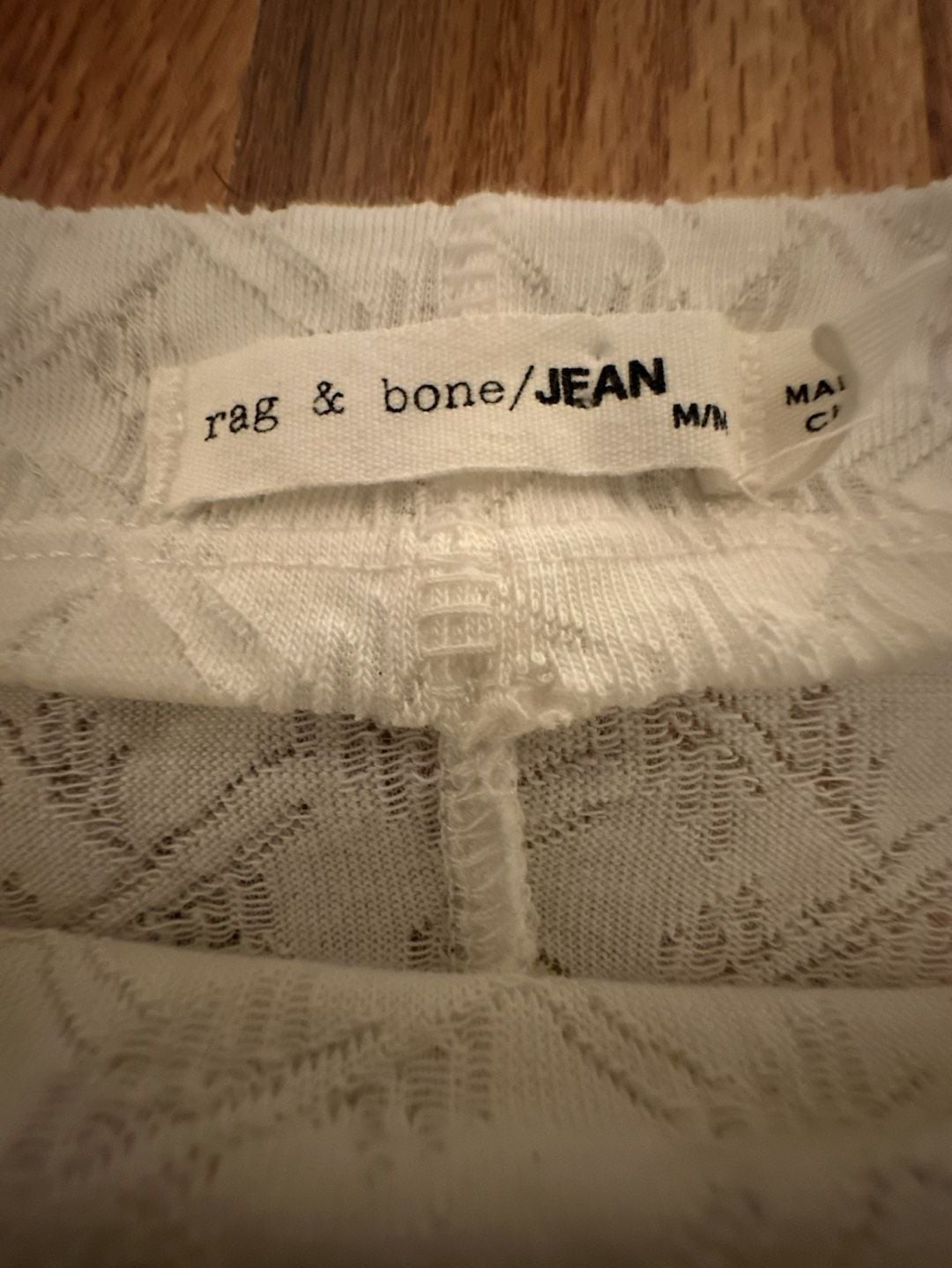 Rag & Bone/Jean White Jacquard Mock Neck Long Sleeve Top Size M 3