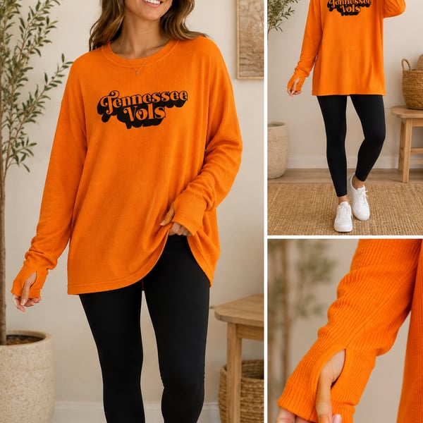 Tennessee Volunteers Shirt Womens Small Oversized Orange NCAA Football