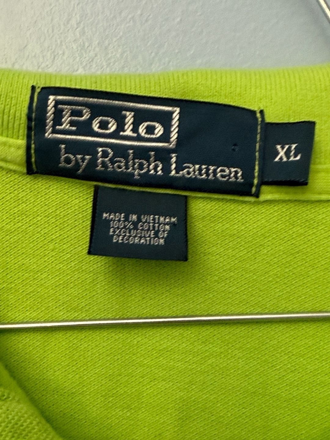 Polo by Ralph Lauren Bright Green Polo Shirt with Purple Logo, Size XL 5