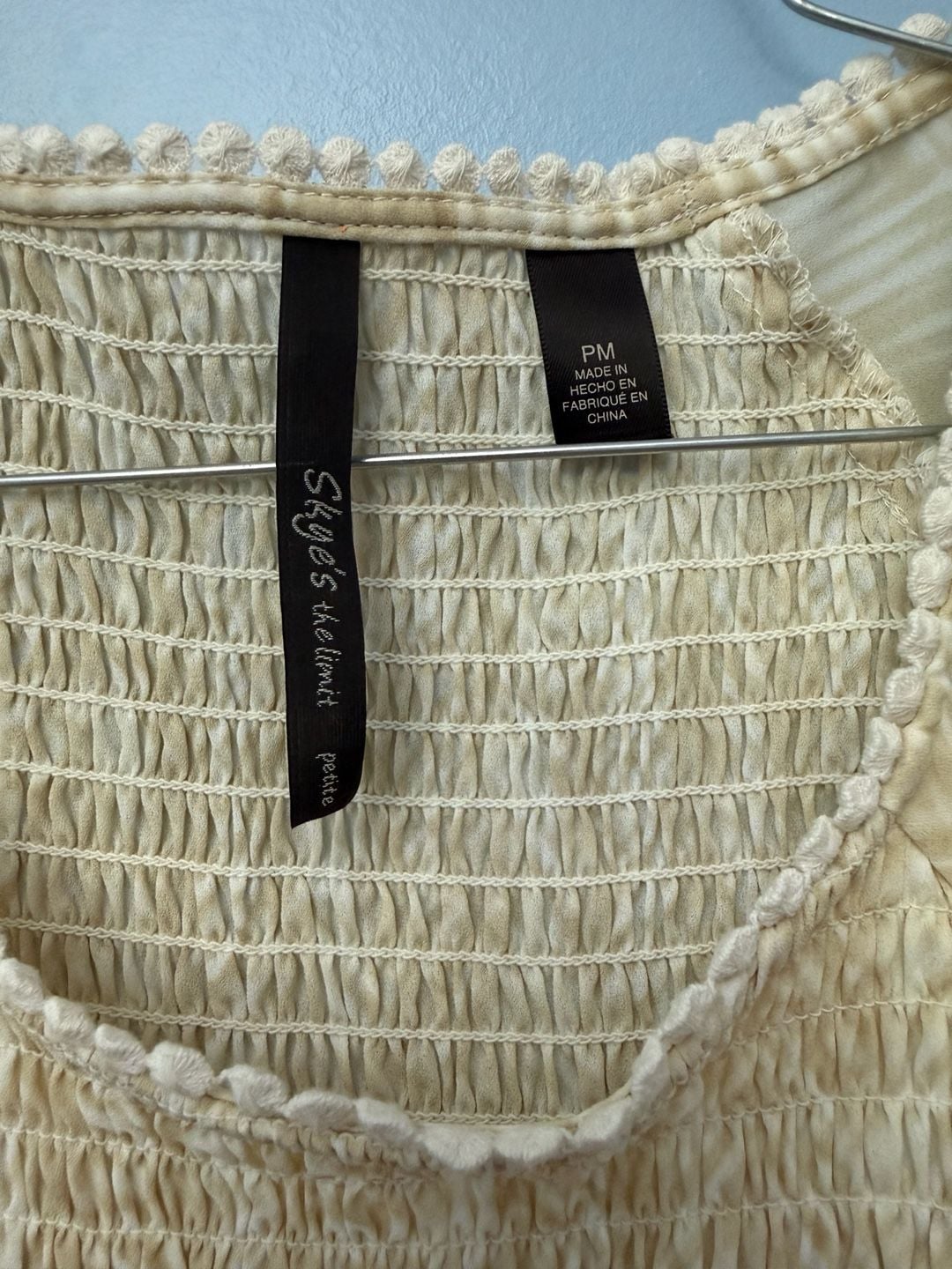Skye's The Limit Women's Smocked Peplum Top with Pom-Pom Trim 3