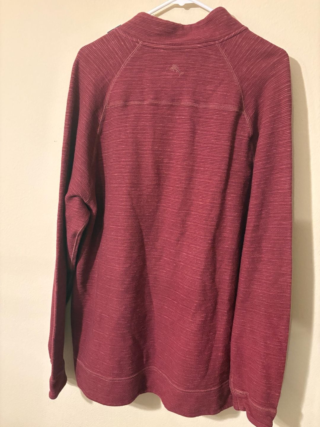 Tommy Bahama Mens Reversible Maroon Solid & Striped Quarter Zip Pullover Sweater 5