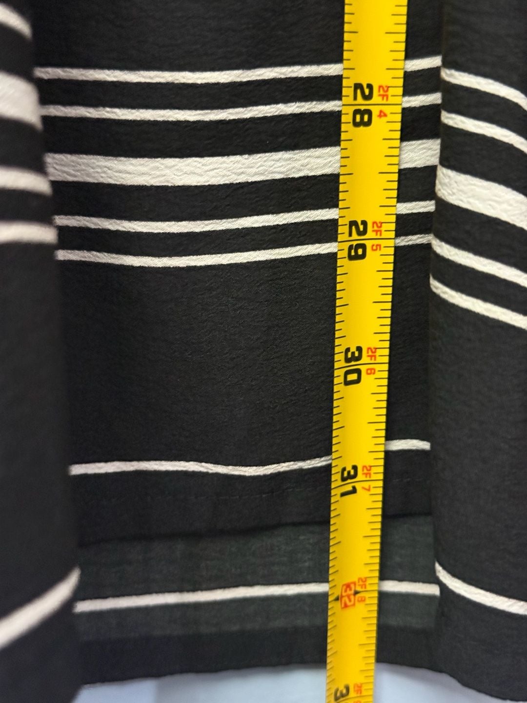 No Comment Black and White Striped Wide Leg Pants with Tie Waist, Size L 7