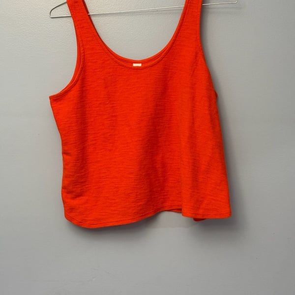 Old Navy Orange Cropped Knit Sleeveless Sweater Tank Top, Medium