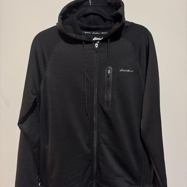 Eddie Bauer Motion FreeDry Men’s Medium Black Full Zip Performance Hoodie