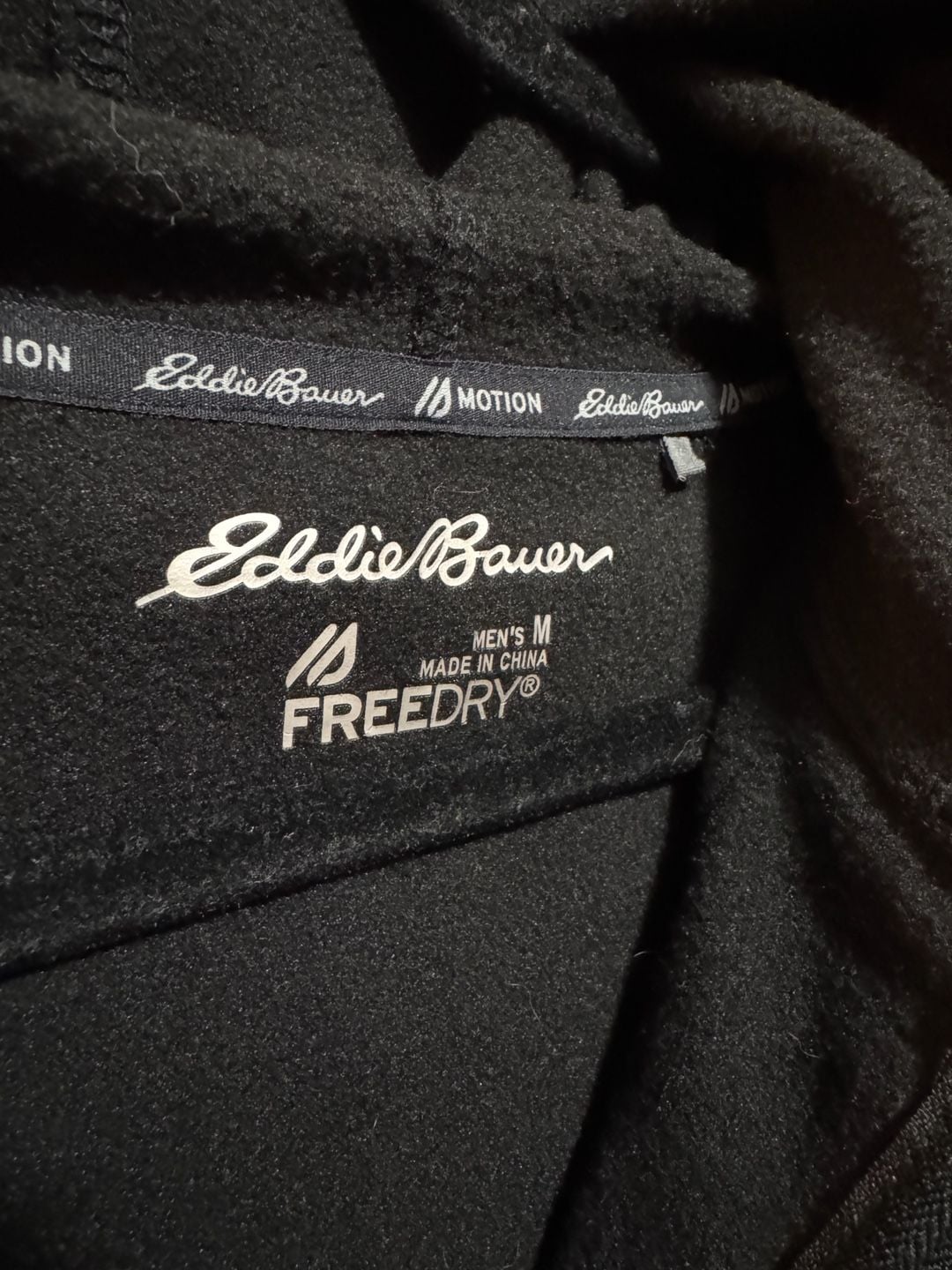 Eddie Bauer Motion FreeDry Men’s Medium Black Full Zip Performance Hoodie 5