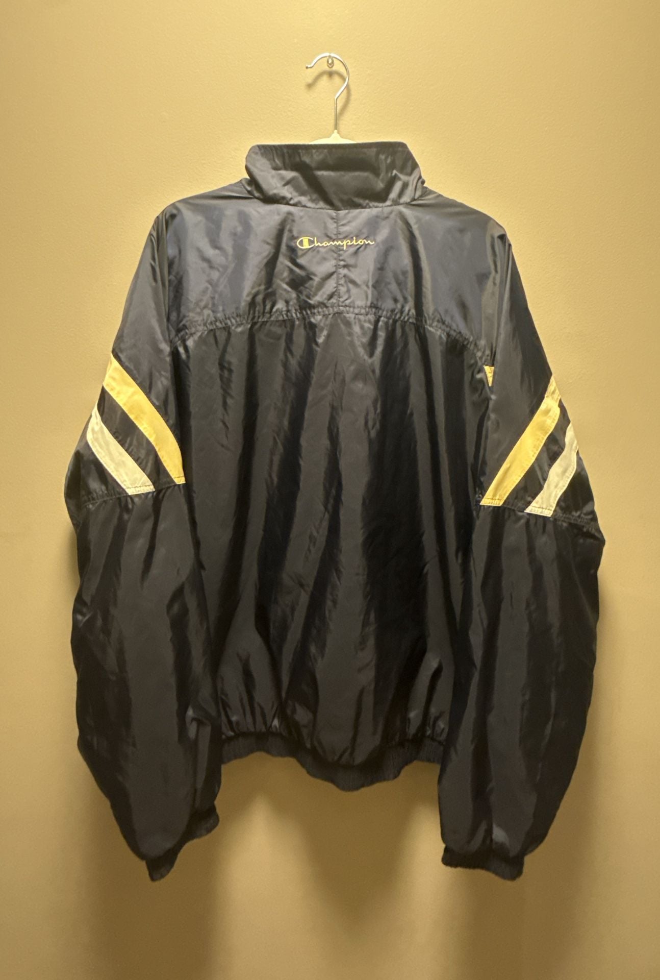Vintage 90s Champion Notre Dame Fighting Irish Navy Blue Windbreaker Jacket XL 5