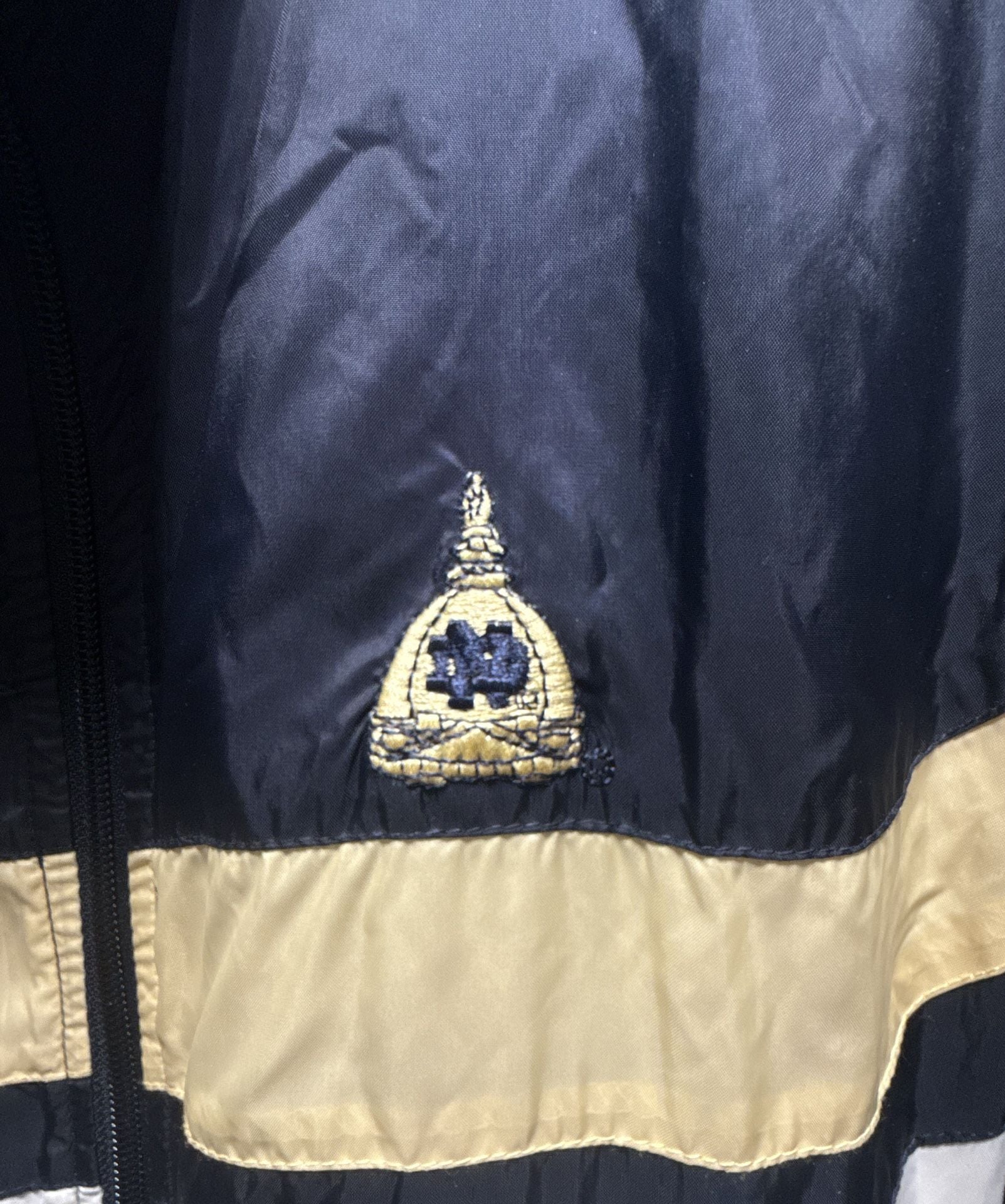 Vintage 90s Champion Notre Dame Fighting Irish Navy Blue Windbreaker Jacket XL 3