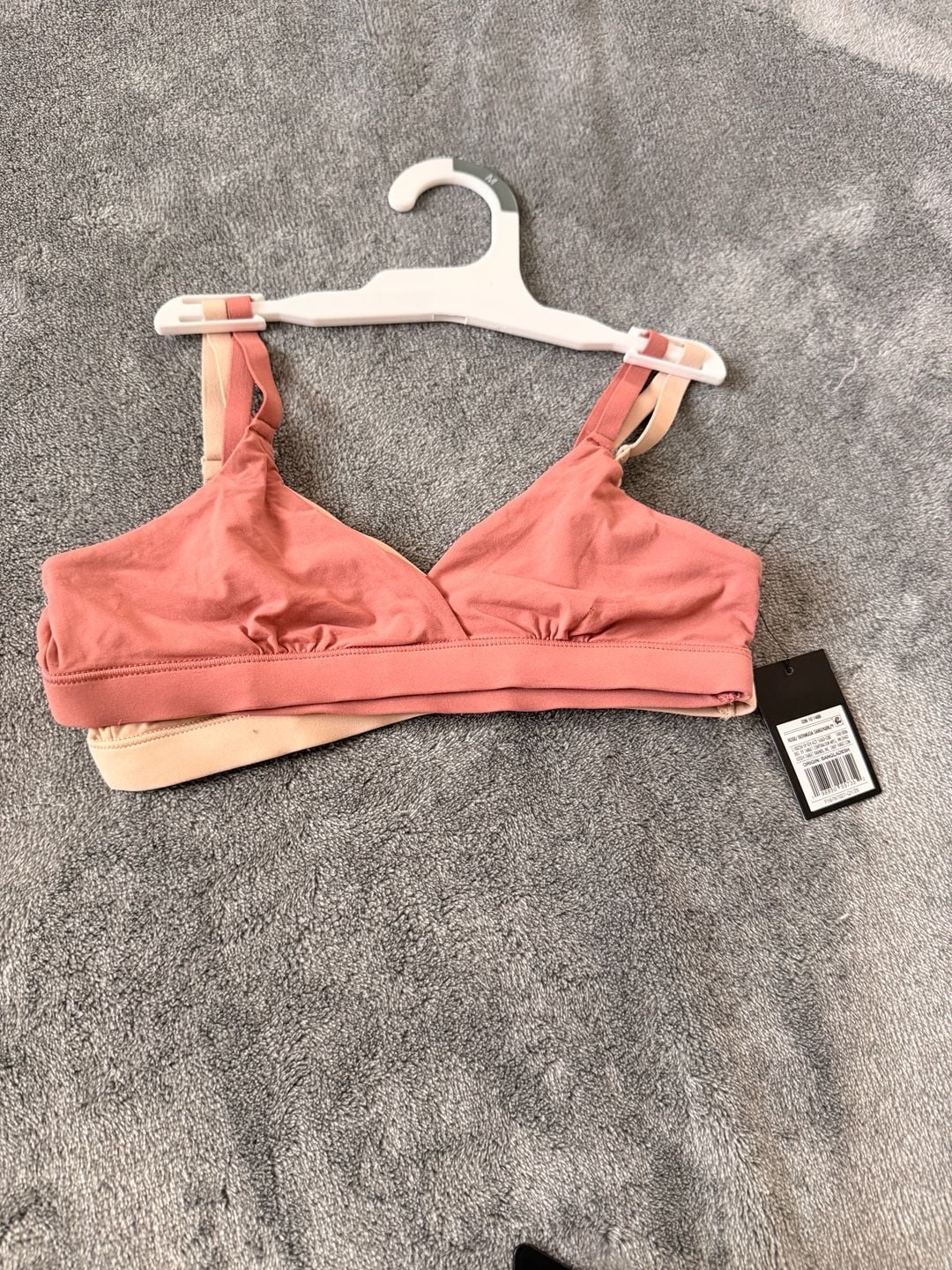 art class Girls 2pk Fits All Triangle Bra Sand Beige Rose Red Size M 1
