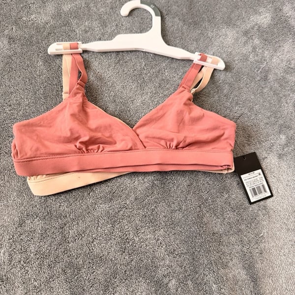 art class Girls 2pk Fits All Triangle Bra Sand Beige Rose Red Size M