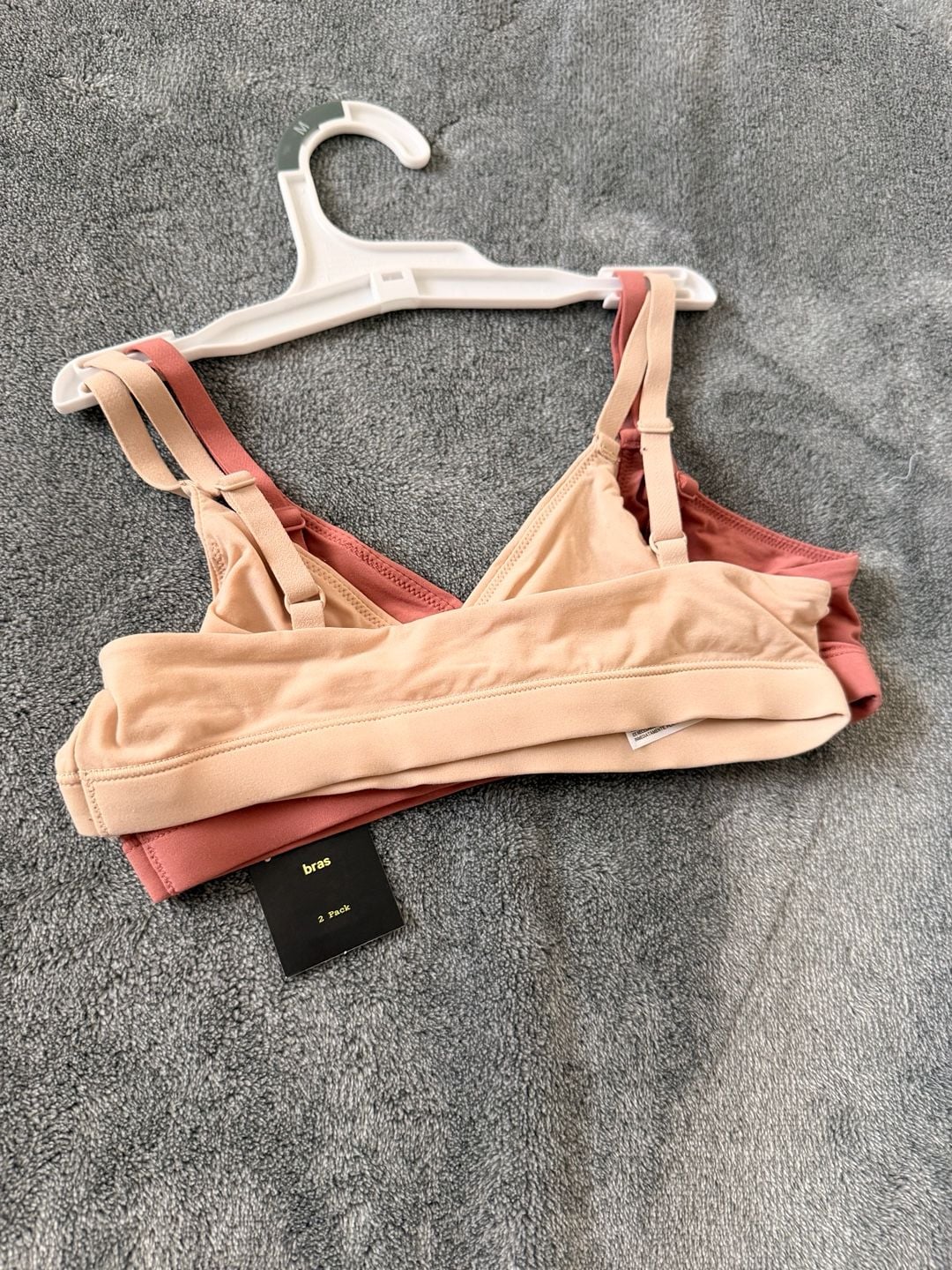 art class Girls 2pk Fits All Triangle Bra Sand Beige Rose Red Size M 2