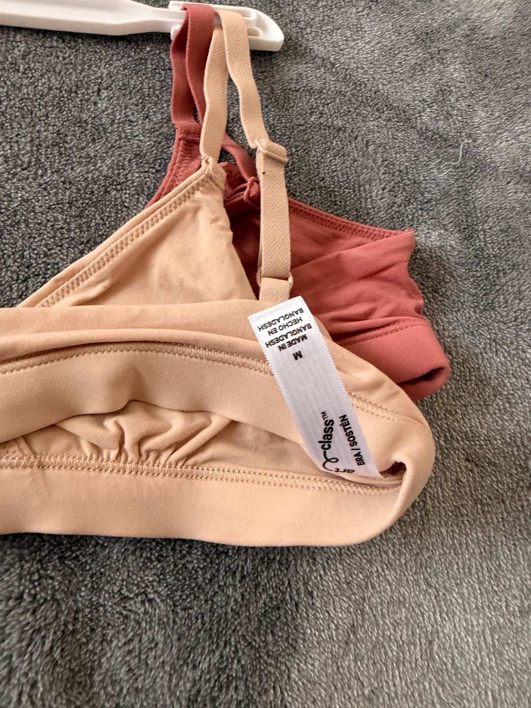 art class Girls 2pk Fits All Triangle Bra Sand Beige Rose Red Size M 3