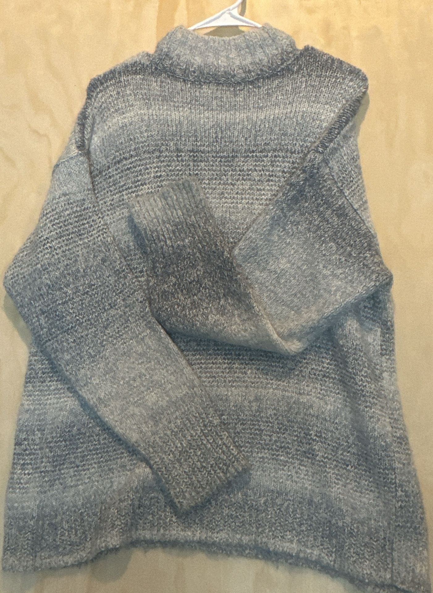 Chaps Women's Blue Striped Mock Neck Pullover Sweater Size Large 5