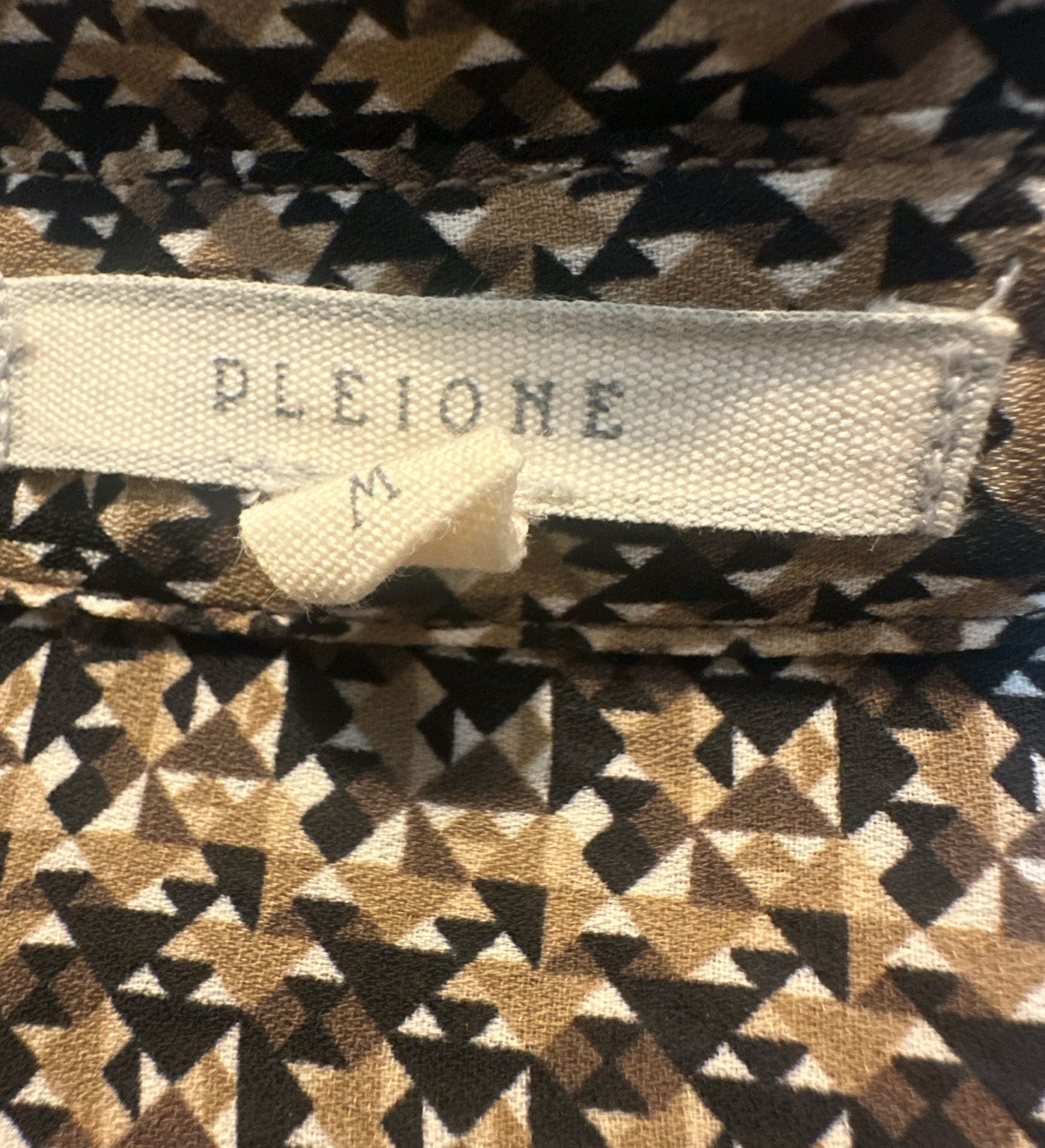 Pleione Geometric Geo Print Long Sleeve Button Down Blouse Shirt Medium 7