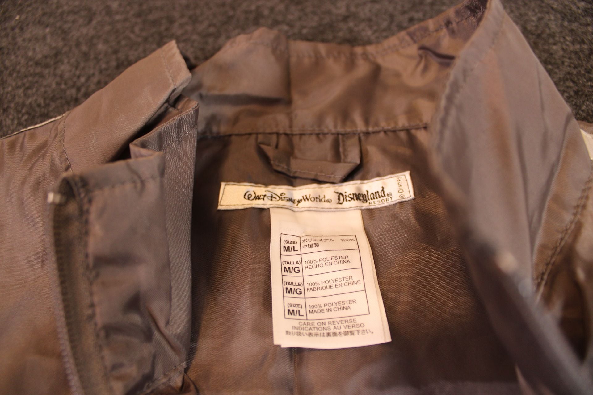 Disney Parks Walt Disney Windbreaker Rain Jacket Packable Blue Gray M/L 3