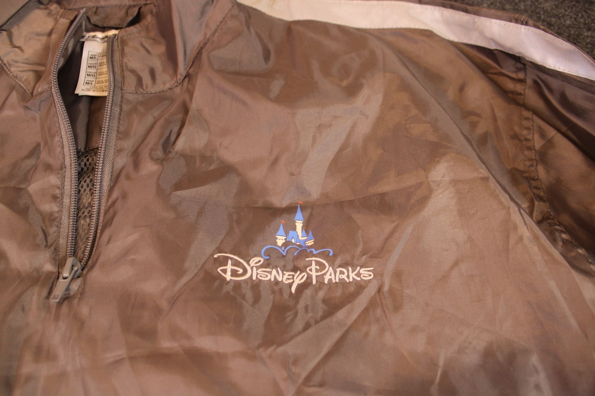 Disney Parks Walt Disney Windbreaker Rain Jacket Packable Blue Gray M/L 4
