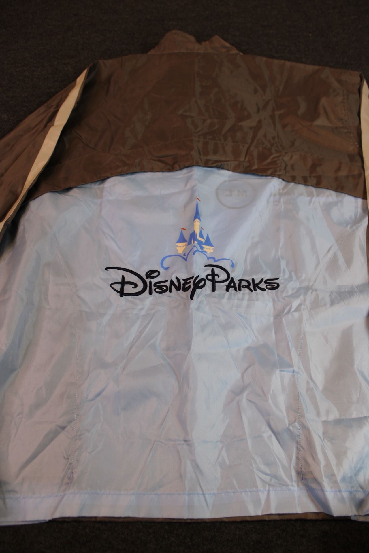 Disney Parks Walt Disney Windbreaker Rain Jacket Packable Blue Gray M/L 7