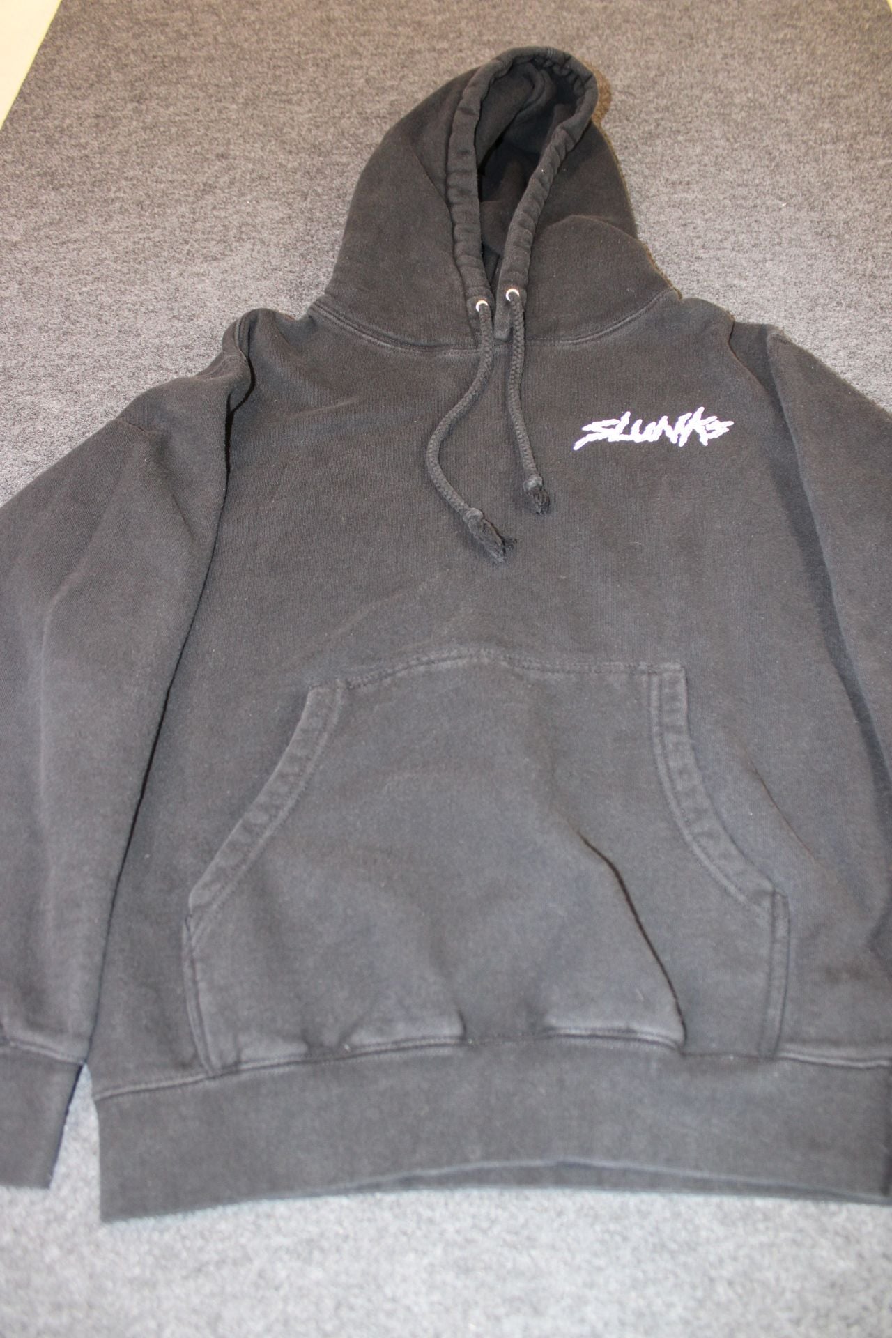Slunks Black Pullover Hoodie with White Chest Logo 2
