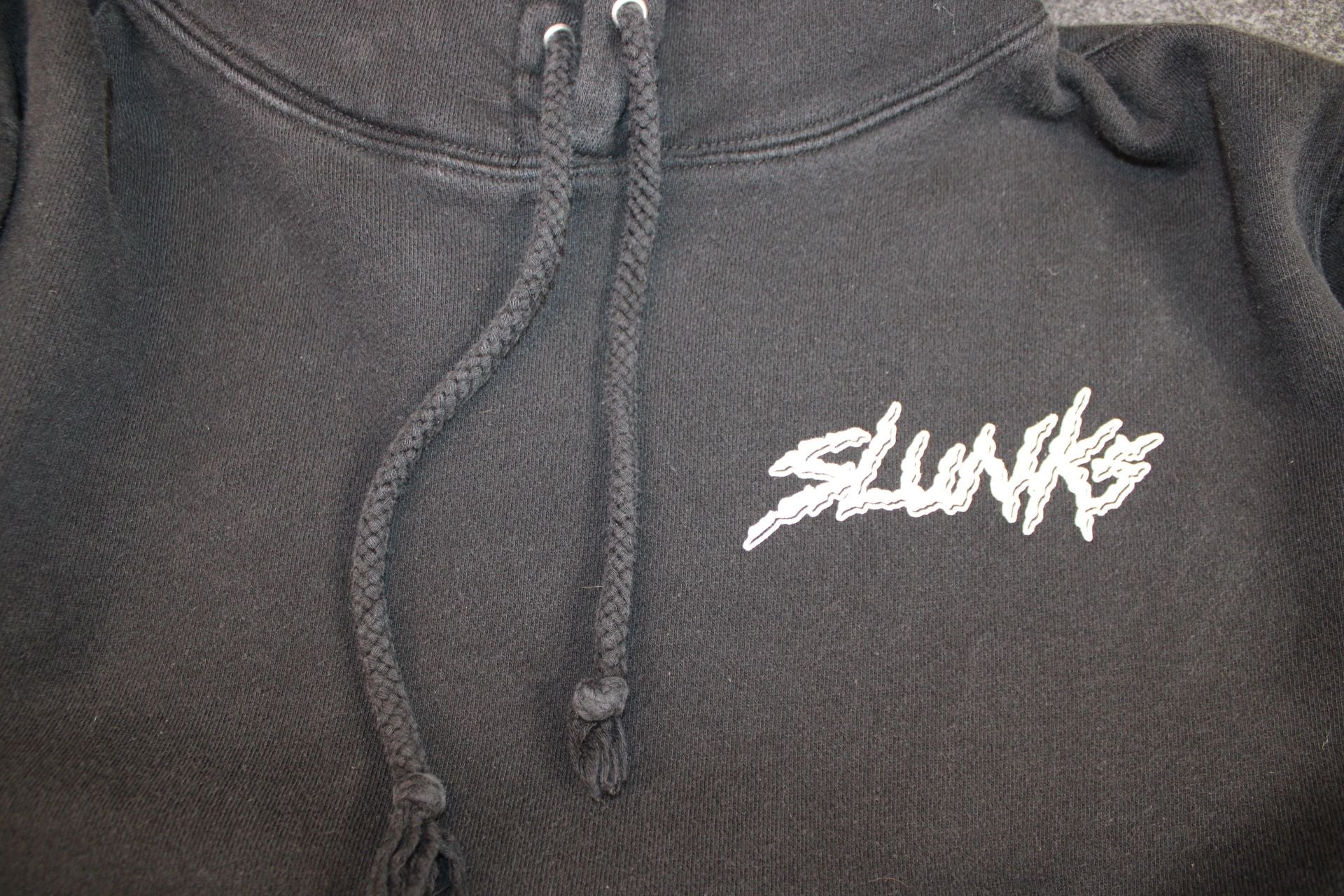 Slunks Black Pullover Hoodie with White Chest Logo 4