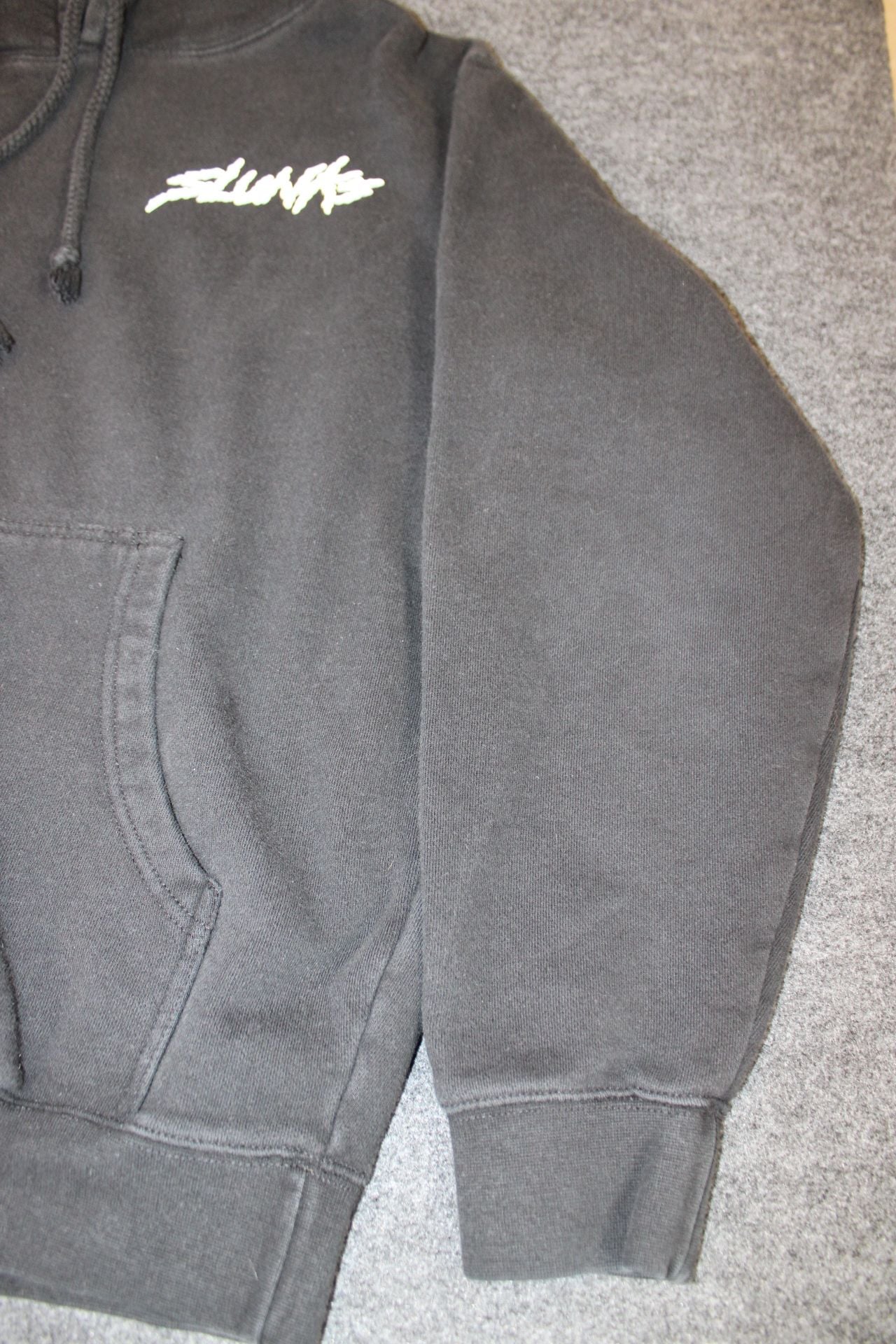 Slunks Black Pullover Hoodie with White Chest Logo 6