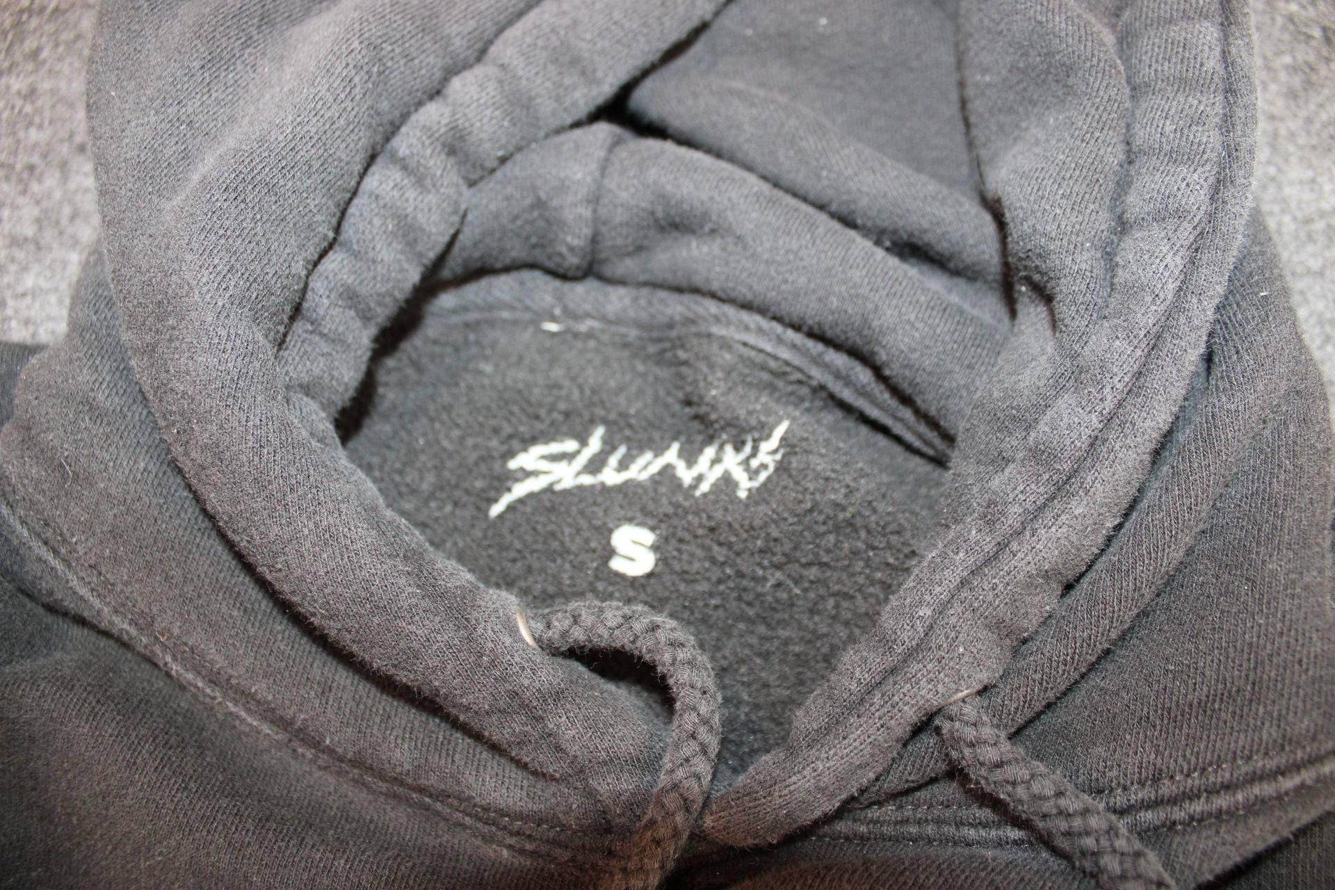Slunks Black Pullover Hoodie with White Chest Logo 7
