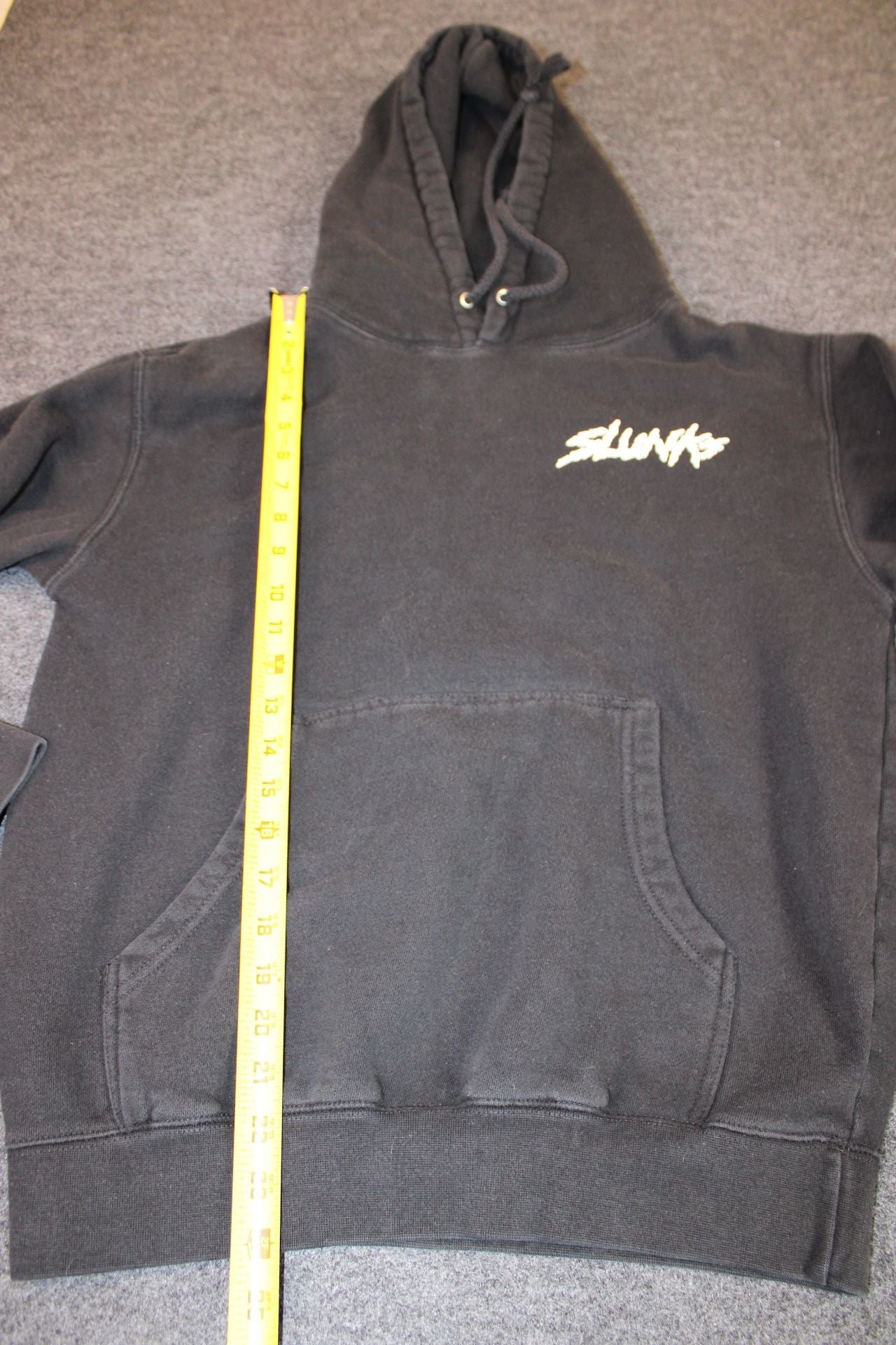 Slunks Black Pullover Hoodie with White Chest Logo 12