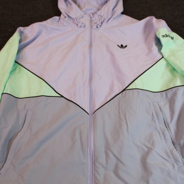 Adidas Originals Adicolor Windbreaker Jacket Ambient Sky Easy Green
