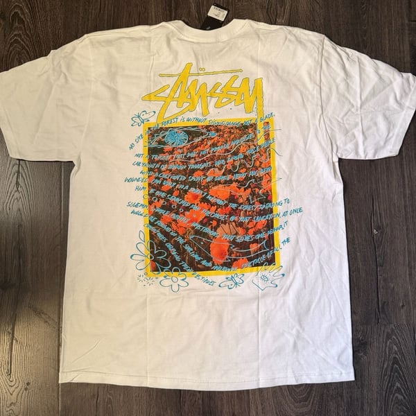 Stussy Super Bloom Tee White Large Graphic T-Shirt