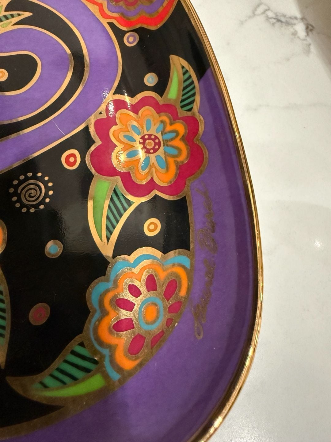 Royal Doulton Feline Fantasy Cat Shaped Decorative Plate by Laurel Burch 1995 3