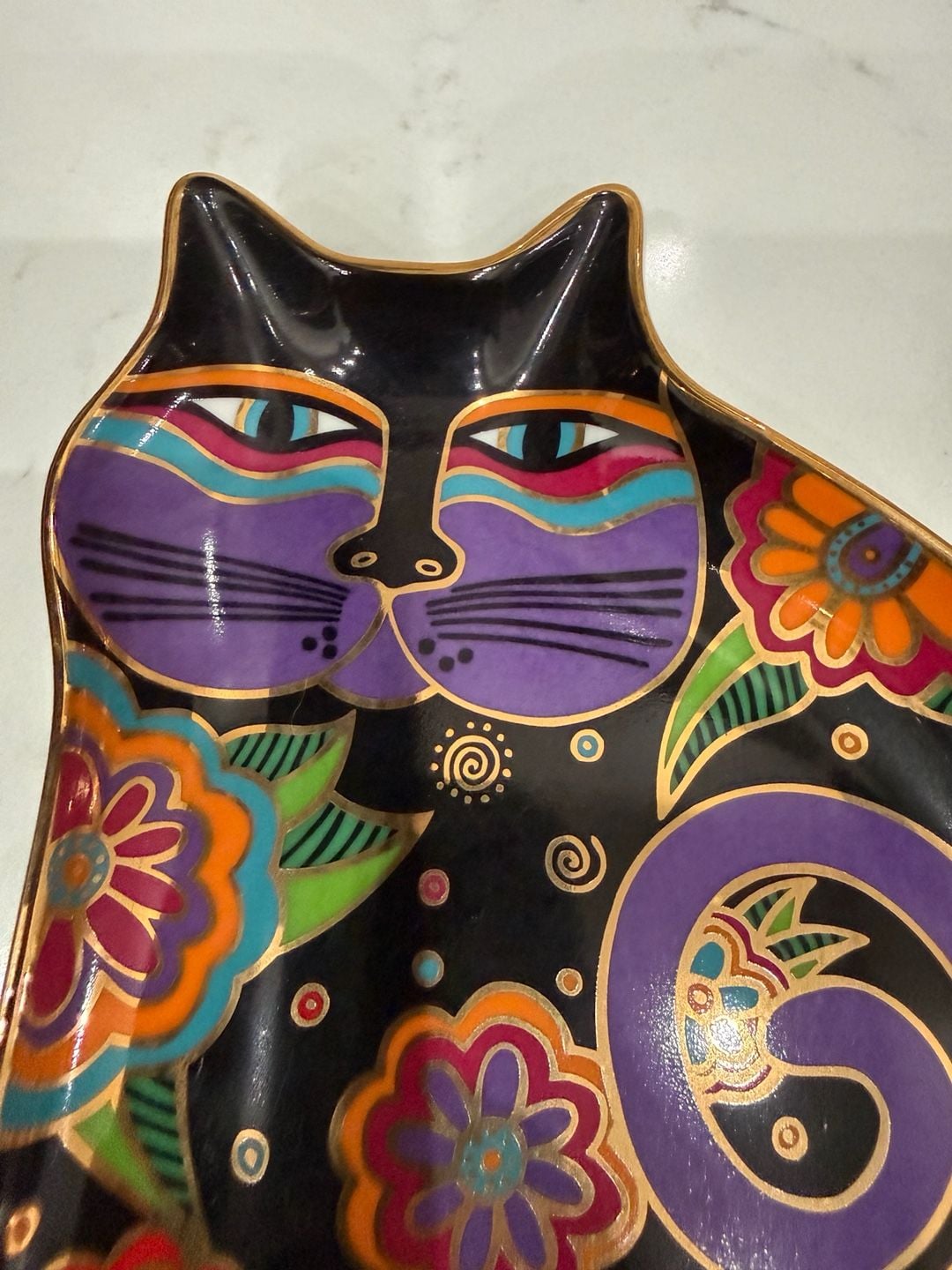 Royal Doulton Feline Fantasy Cat Shaped Decorative Plate by Laurel Burch 1995 5