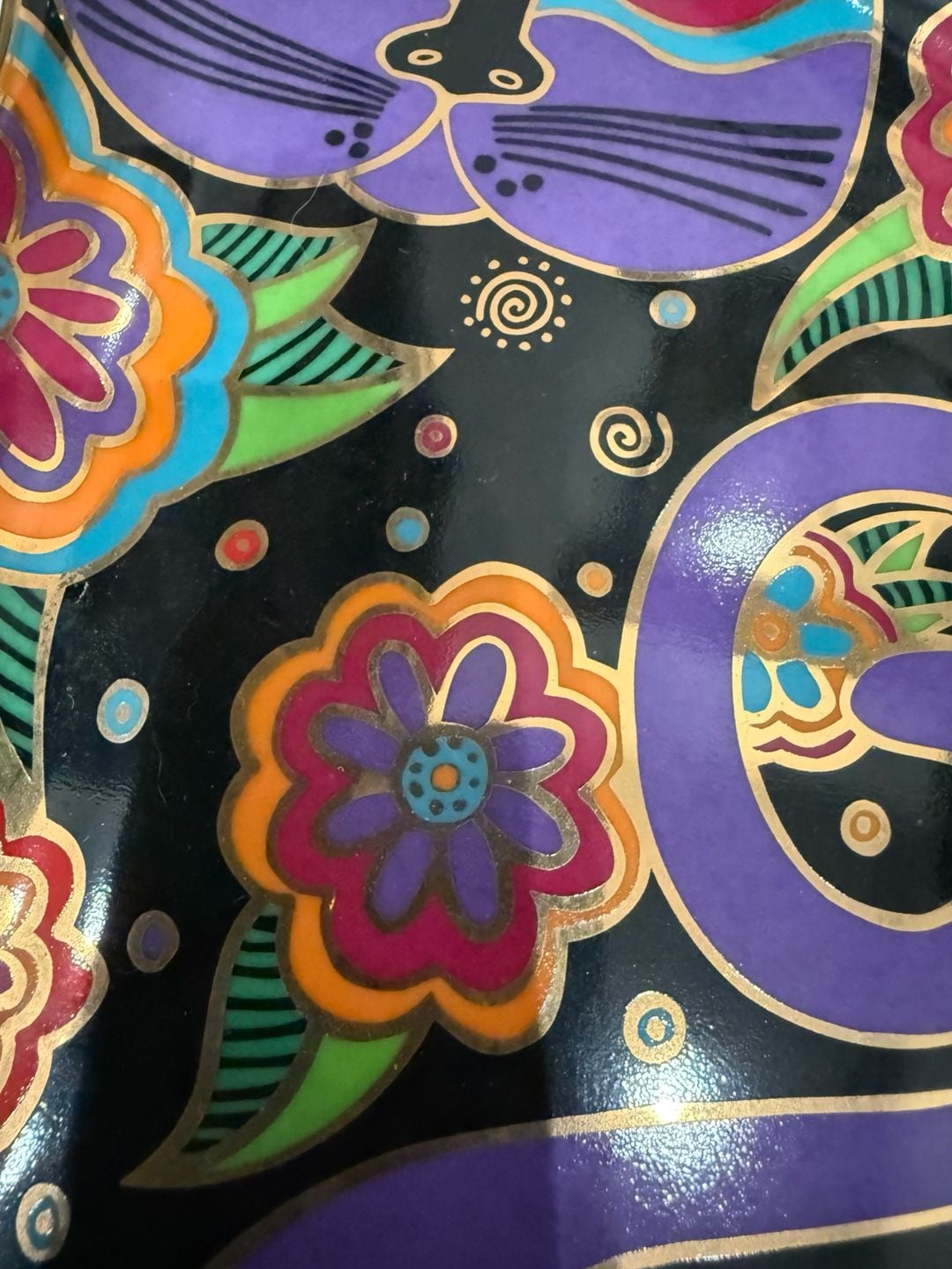Royal Doulton Feline Fantasy Cat Shaped Decorative Plate by Laurel Burch 1995 8