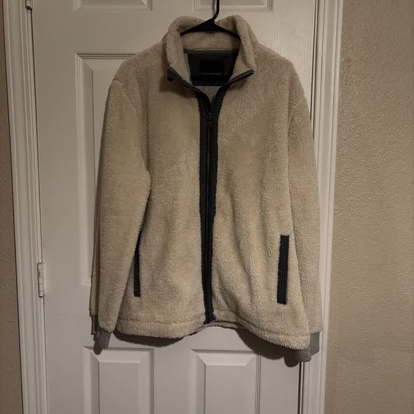 Vintage Banana Republic Cream Sherpa Fleece Full Zip Jacket XL#y2k
