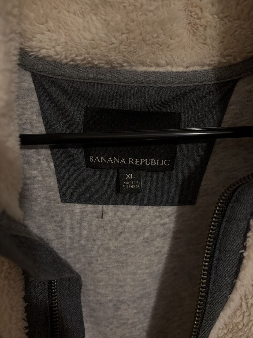 Vintage Banana Republic Cream Sherpa Fleece Full Zip Jacket XL#y2k 3