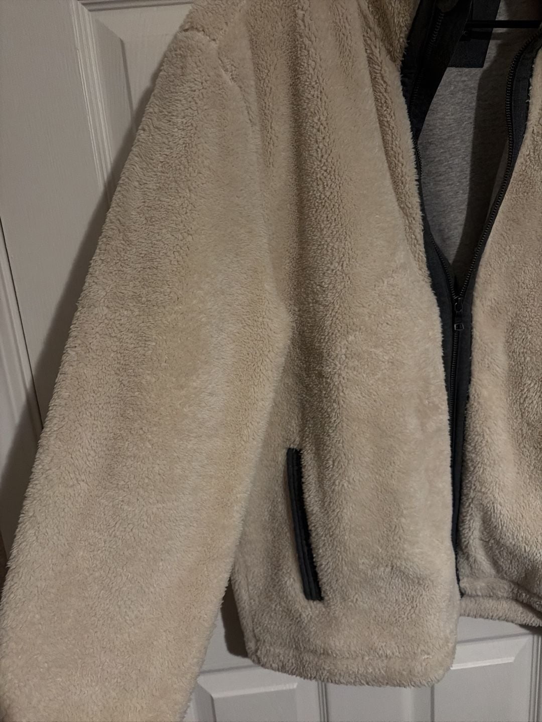 Vintage Banana Republic Cream Sherpa Fleece Full Zip Jacket XL#y2k 4