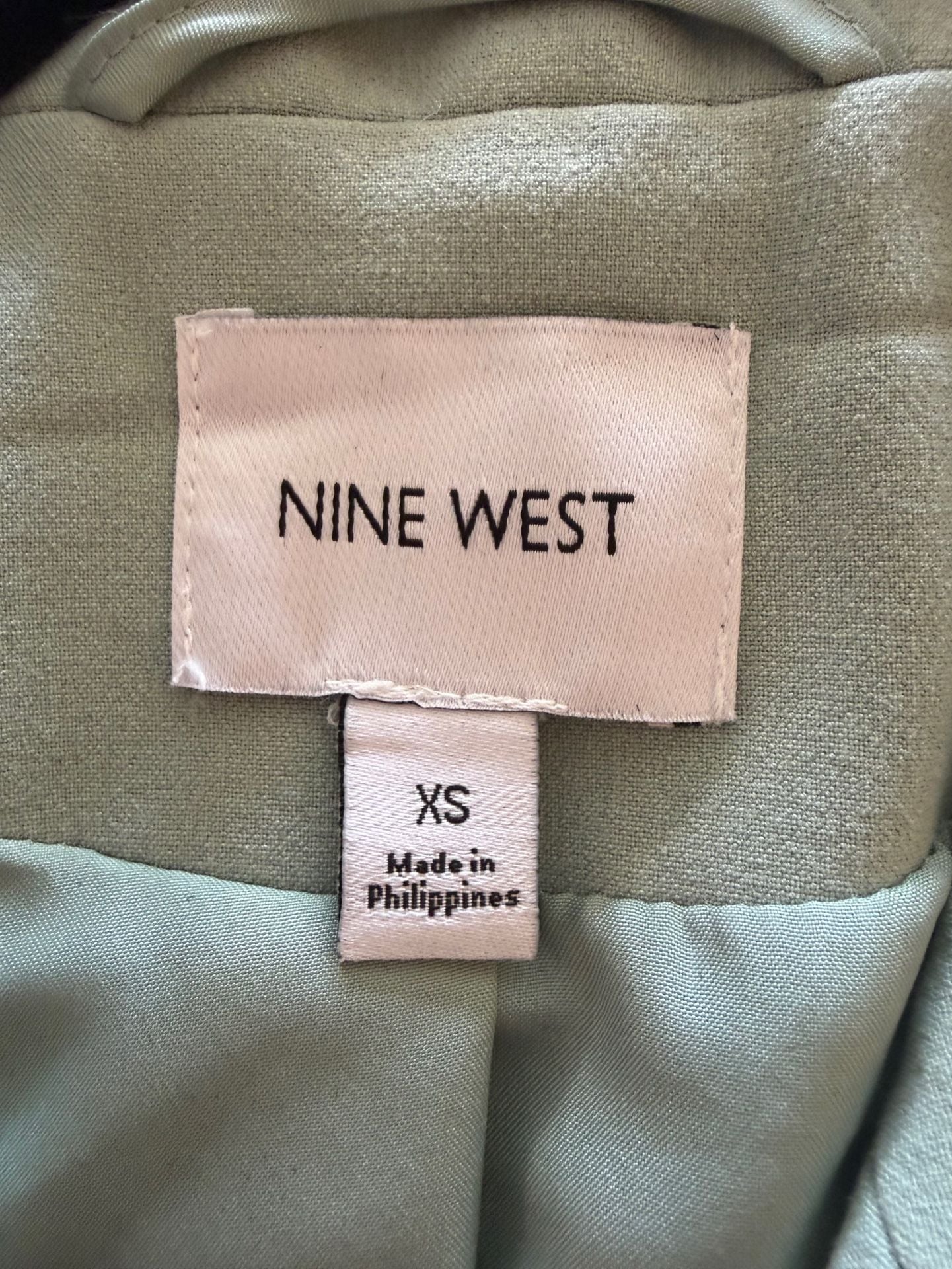 Nine West Mint Green Double Breasted Blazer Jacket XS 4