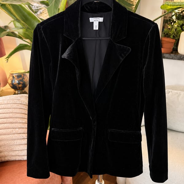 Cara Santana x Nine West Black Velvet Blazer Jacket XS