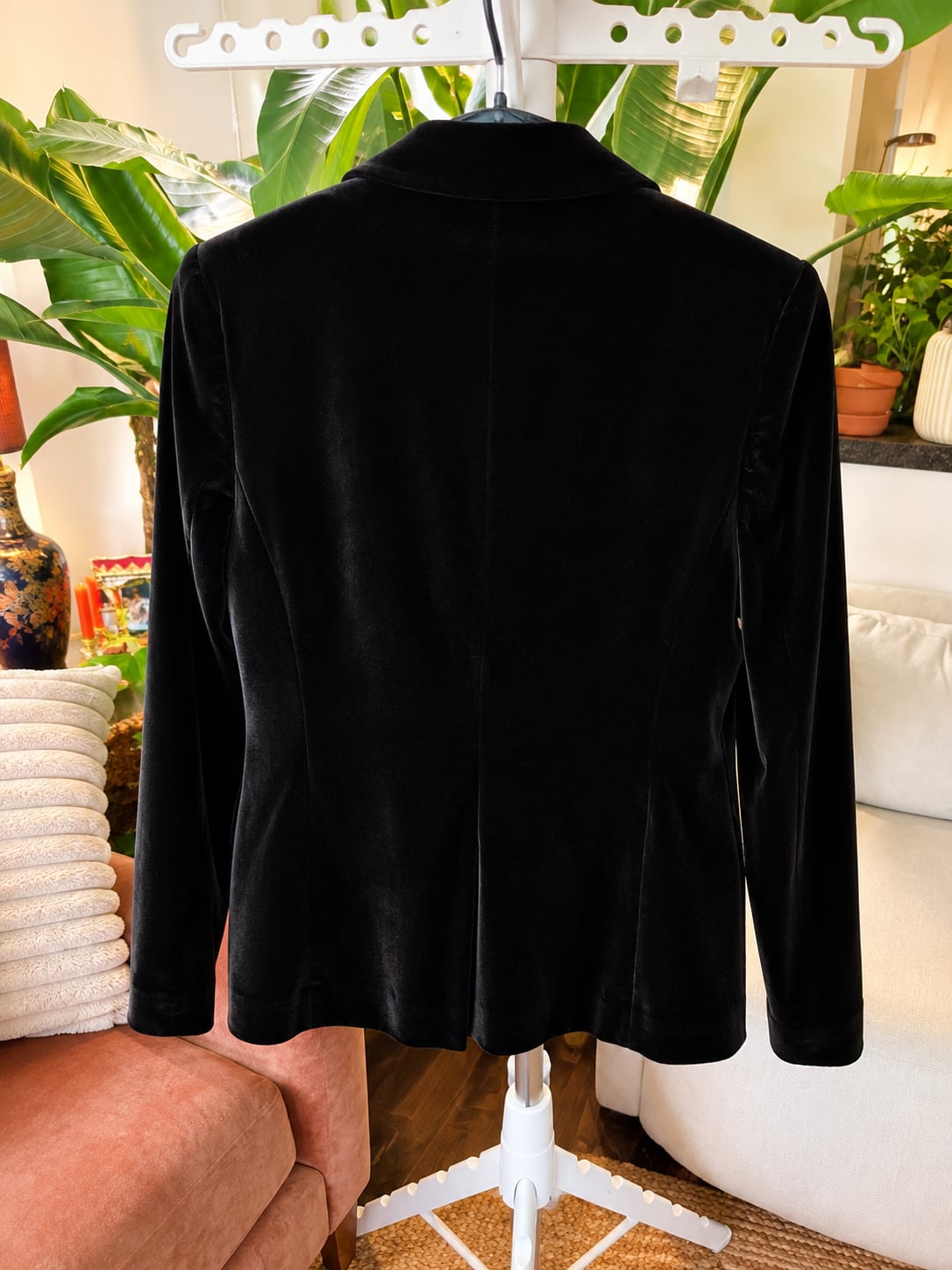 Cara Santana x Nine West Black Velvet Blazer Jacket XS 3