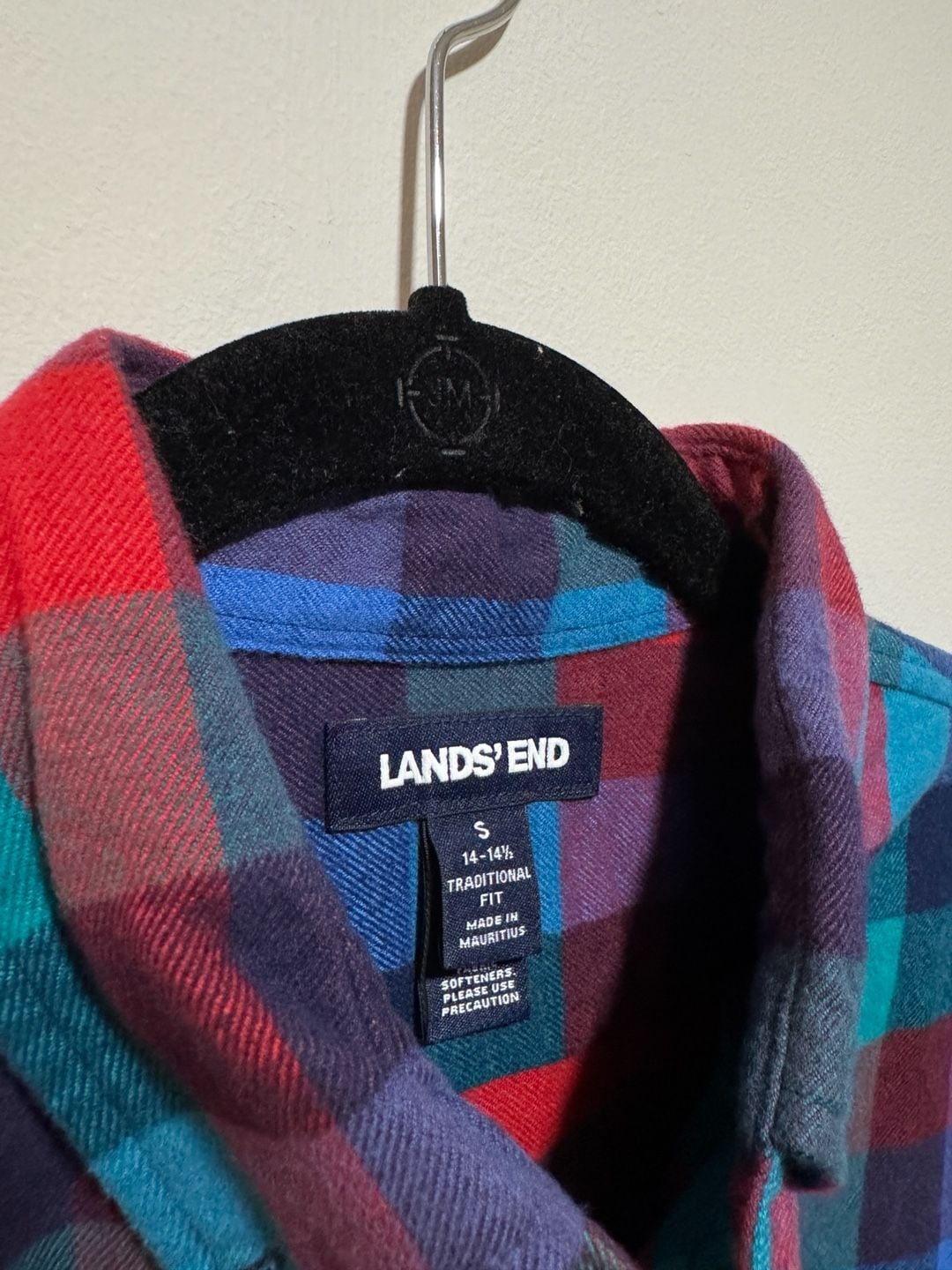 Lands’ End Men’s Flannel Shirt Small Multicolor Plaid Traditional Fit 5