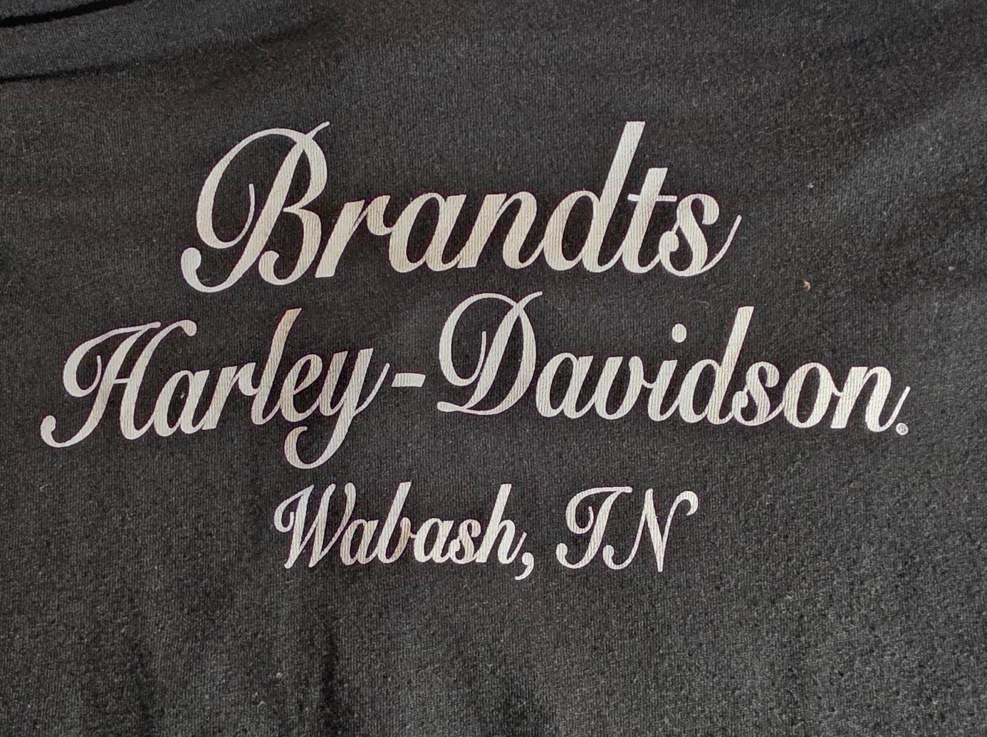 Harley-Davidson Women's Black and White Striped Short Sleeve Graphic Tee Size L Brandt's Wabash IN 7