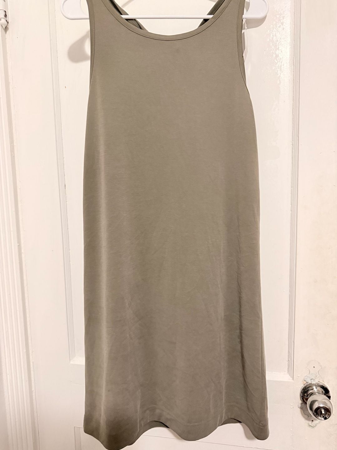 Lou & Grey Twist Back Tank Midi Dress Taupe Size M 2