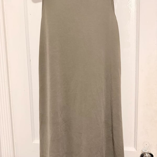 Lou & Grey Twist Back Tank Midi Dress Taupe Size M