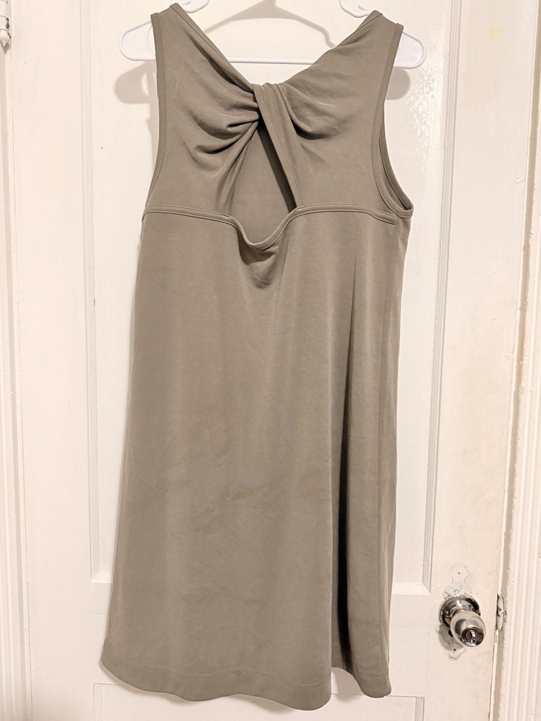 Lou & Grey Twist Back Tank Midi Dress Taupe Size M 3