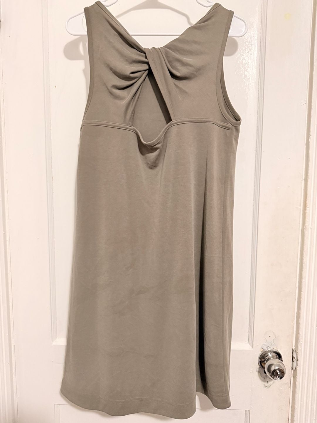 Lou & Grey Twist Back Tank Midi Dress Taupe Size M 4
