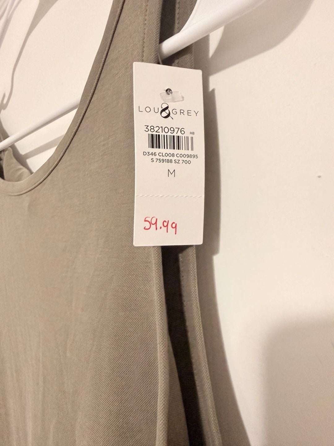 Lou & Grey Twist Back Tank Midi Dress Taupe Size M 7