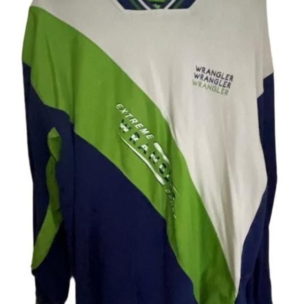 Vintage Wrangler Sport Extreme Sport Long Sleeve Colorblock Shirt Size Large