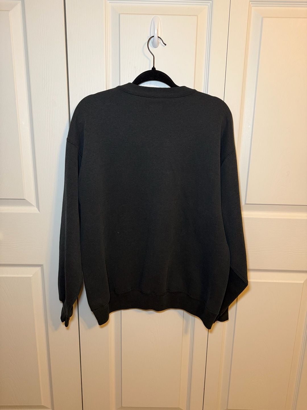 Vintage Hanes Classics V-Insert Blank Crewneck Sweatshirt Black XL Made in USA 9