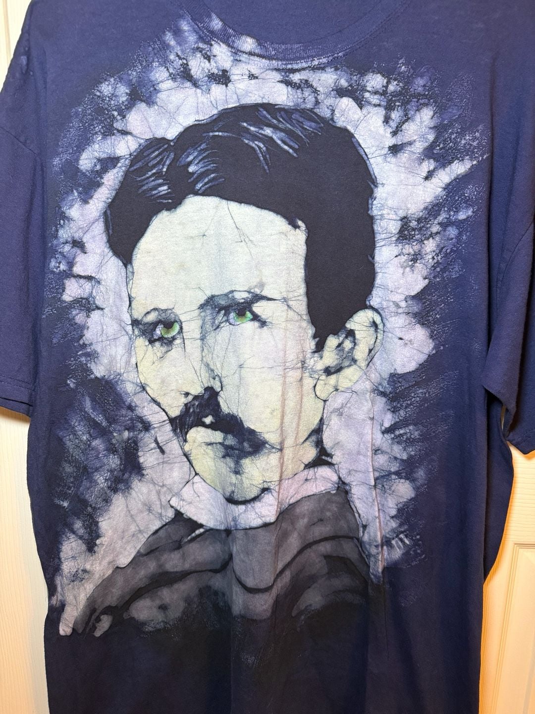 Nikola Tesla Vintage Portrait Graphic T-Shirt Blue 3
