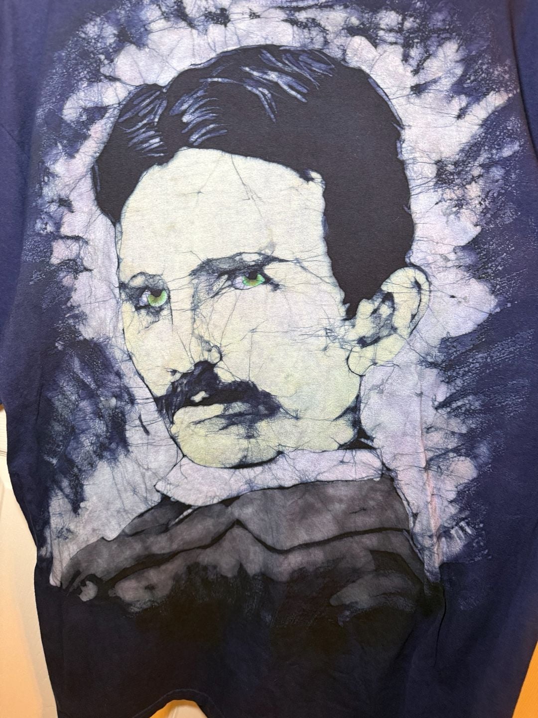 Nikola Tesla Vintage Portrait Graphic T-Shirt Blue 6