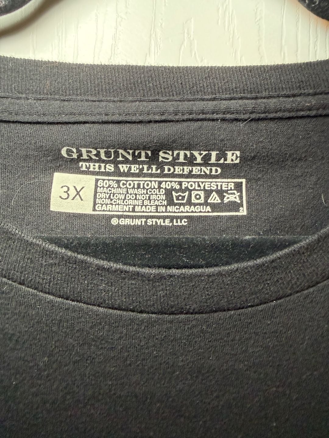 Grunt Style Basic Logo Graphic T-Shirt Black 3X US Flag Sleeve 4